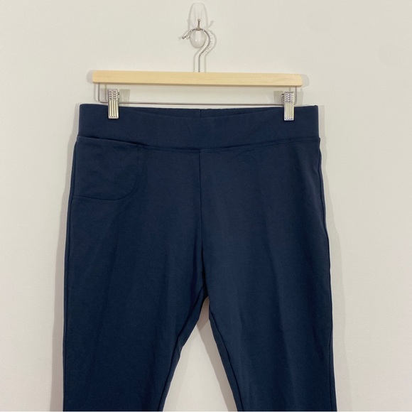 American Giant 14 Navy‎ Blue Ponte Kick Flare Legging Crop Pants No BS - Picture 3 of 12
